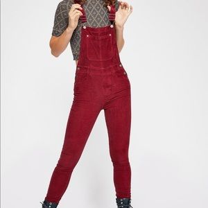 Free People Slim Ankle Cord Overalls